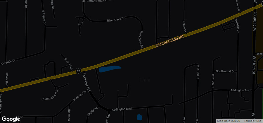 Dark map to our office in Rocky River
